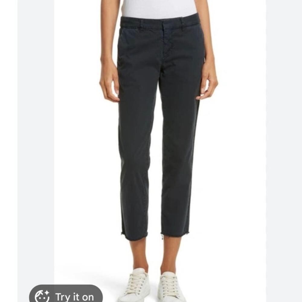 NWOT Nili Lotan East Hampton Stretch Cotton Twill Crop Pants in Dark Navy SZ 6